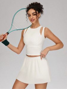 Đồ Tập Pickleball Nữ UYNSPORTY Cao Cấp Áo Tank Top, Chân Váy Xếp Ly, Dáng Vừa Mềm Mịn Đồ Pickleball