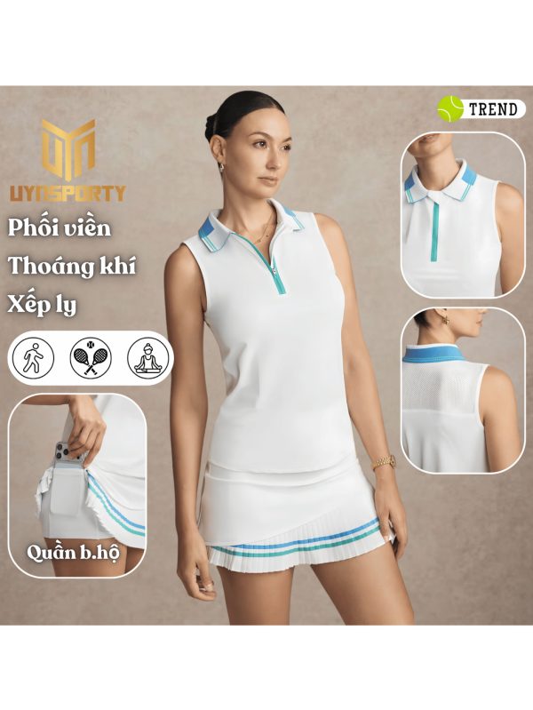 [Tặng Mút] Váy Pickleball Nữ UYNSPORTY Xếp Ly Thể Thao, Váy Tập, Váy Tennis, Bộ Đồ Pickleball Nữ [3]